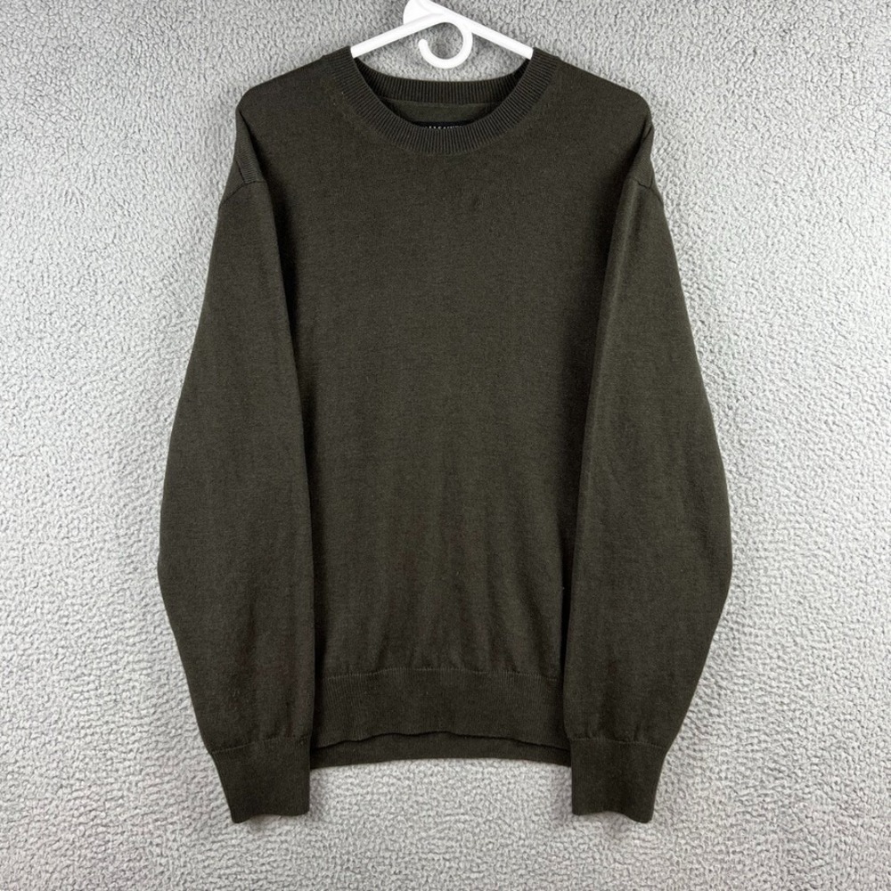 All Saints Sweater Mens Medium Green Wool‎ Blend Crew Neck Long Sleeve Pullover
